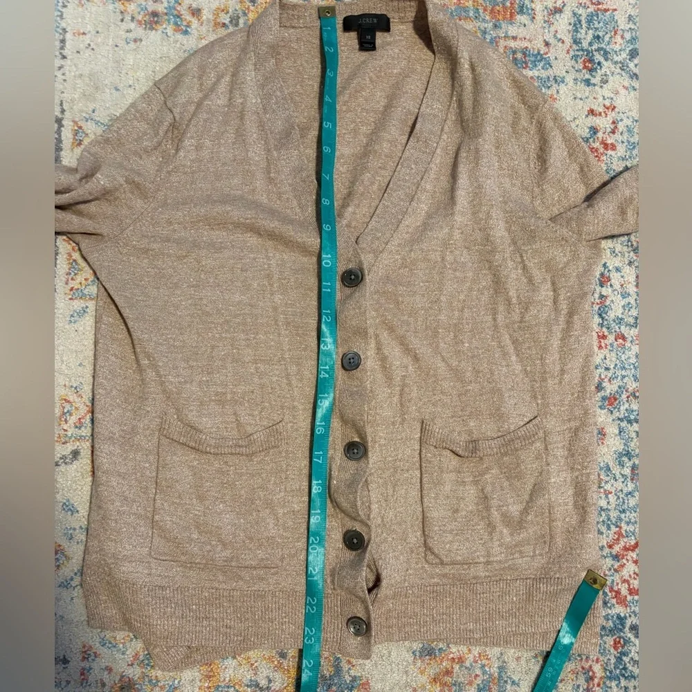 J. Crew merino wool-linen v-neck cardigan - Picture 7 of 7